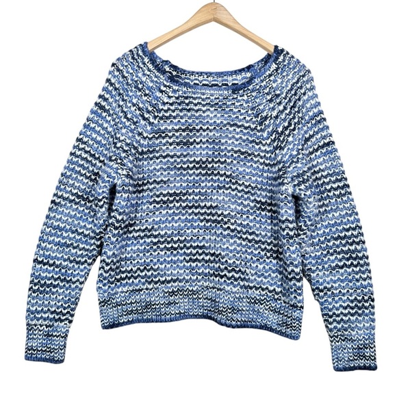 VINTAGE Chunky Marled Crochet Knit Raglan Sweater - Picture 9 of 9